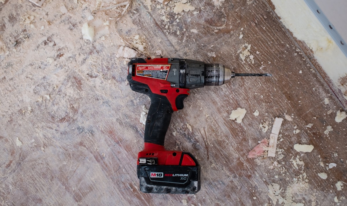 Tools and parts in a working repair shop